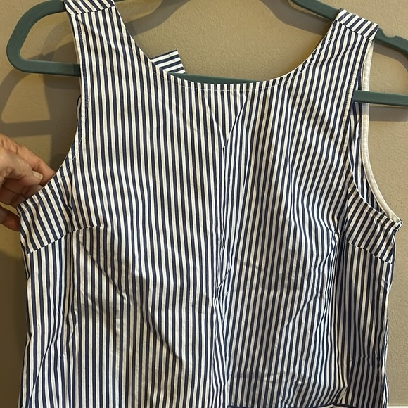 Vineyard Vines Sarah Blue and White Striped Sleeveless Blouse Size 2 - Picture 4 of 8